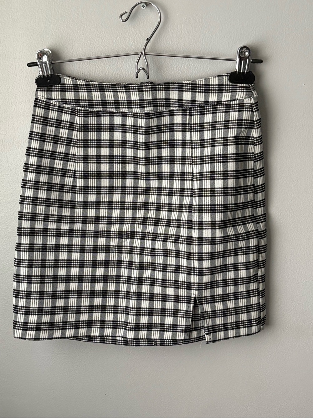 Garage Black and White Plaid Mini Skirt